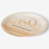 ピンクモダン色の夏の誕生日パーティー ペーパープレート (アングル)