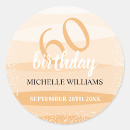 ピンクモダン色の夏の誕生日パーティー ラウンドシール