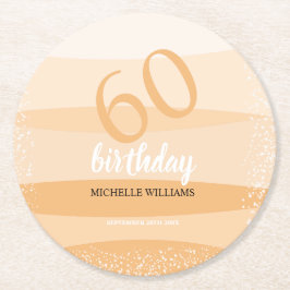 ピンクモダン色の夏の誕生日パーティー ラウンドペーパーコースター