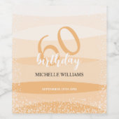 ピンクモダン色の夏の誕生日パーティー ワインラベル (シングルラベル)