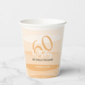 ピンクモダン色の夏の誕生日パーティー 紙コップ (裏面)