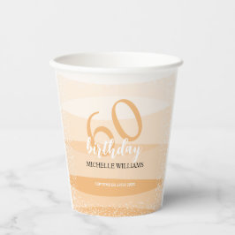 ピンクモダン色の夏の誕生日パーティー 紙コップ