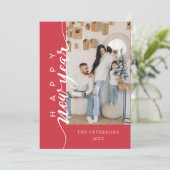 ピンクモダン色の新年の挨拶 シーズンカード (スタンド正面)