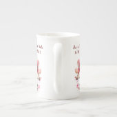 ピンクモダン色の激しいフローラ ボーンチャイナマグカップ (裏面)