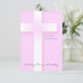 ピンクモダン色の聖餐式 招待状 (スタンド正面)