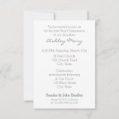 ピンクモダン色の聖餐式 招待状 (裏面)