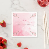 ピンクモダン色の至福の赤ちゃんシャワーかわいい スタンダードカクテルナプキン (インサイチュ)