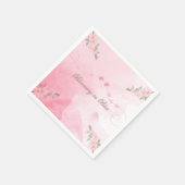 ピンクモダン色の至福の赤ちゃんシャワーかわいい スタンダードカクテルナプキン (角)