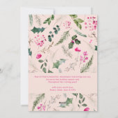 ピンクモダン色の葉アーチメリークリスマス1写真 シーズンカード (裏面)