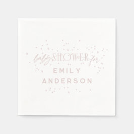 ピンクモダン色の虹と星ホワイトベビーシャワー スタンダードカクテルナプキン