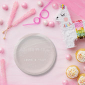 ピンクモダン色の虹と星ホワイトベビーシャワー ペーパープレート (パーティー)