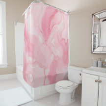 ピンクモダン色の霜降りカーテン