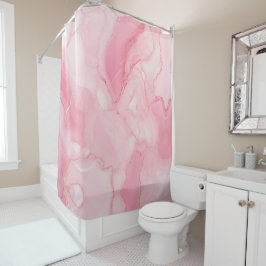 ピンクモダン色の霜降りカーテン シャワーカーテン