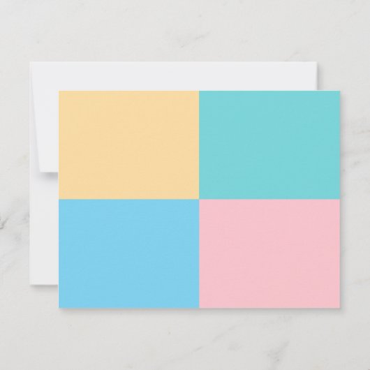 ピンクモダン色の黄色の緑の手書きスクリプト ノートカード (裏面)