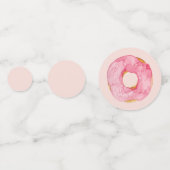 ピンクモダン色ドーナツ型名前付きパターン コンフェッティ (裏面)