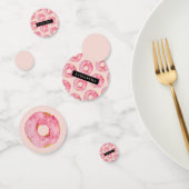 ピンクモダン色ドーナツ型名前付きパターン コンフェッティ (グループ)