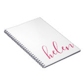 ピンクモダン色パーソナライズされたのスクリプト名 ノートブック (右側)