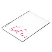 ピンクモダン色パーソナライズされたのスクリプト名 ノートブック (左側)