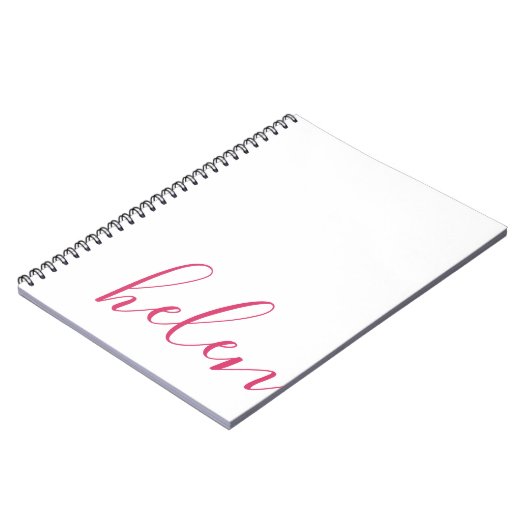 ピンクモダン色パーソナライズされたのスクリプト名 ノートブック (左側)