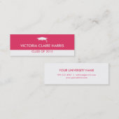 ピンクモダン色ブロック卒業名札 コーリングカード (正面/裏面)