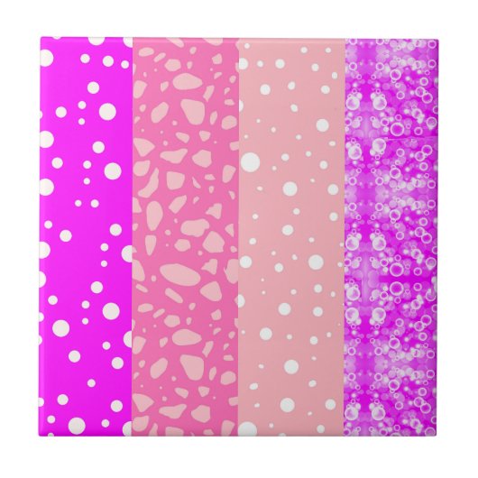 ピンクモダン色（テクスチャ）装飾正方形 タイル (正面)