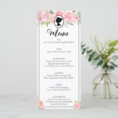 ピンクモダン花模様ブリジェルトンブライダルシャワーメニュー メニュー (スタンド正面)