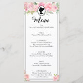 ピンクモダン花模様ブリジェルトンブライダルシャワーメニュー メニュー (正面)