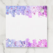 ピンクモダン芸術的とパープルが結婚ありがとう フェイバータグ (裏面)