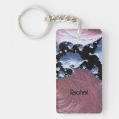 ピンクモダン芸術的パープル キーホルダー (正面)