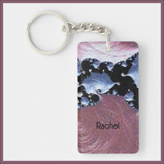 ピンクモダン芸術的パープル キーホルダー