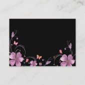 ピンクモダン蝶ブライダルシャワー エンクロージャーカード (裏面)