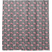 ピンクモダン象のパターンのストリップ シャワーカーテン (正面)