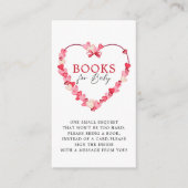 ピンクモダン赤いハート赤ちゃんシャワーベビー本 エンクロージャーカード (正面)