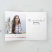 ピンクモダン赤白卒業祝い カード (内部)