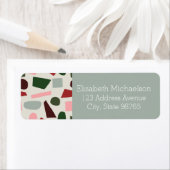 ピンクモダン赤緑色の抽象芸術の幾何学模様 ラベル (インサイチュ)