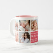 ピンクモダン赤面ファースト・マザーズデイ写真マグカップ ツートーンマグカップ (正面左)