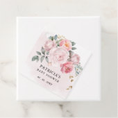 ピンクモダン赤面フローラガールベビーシャワー フェイバータグ (インサイチュ)