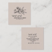 ピンクモダン赤面フローラスクエア名刺 スクエア名刺 (正面/裏面)