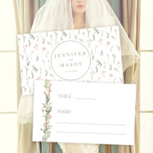 ピンクモダン赤面小さな花結婚の座席表