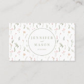 ピンクモダン赤面小さな花結婚の座席表 プレイスカード (裏面)