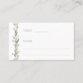 ピンクモダン赤面小さな花結婚の座席表 プレイスカード (正面)