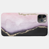 ピンクモダン赤面金ゴールド静脈黒瑪瑙ルック Case-Mate iPhoneケース (裏面(横))