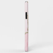 ピンクモダン赤面金ゴールド静脈黒瑪瑙ルック Case-Mate iPhoneケース (裏面/右)