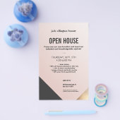 ピンクモダン金ゴールドとブラックカラーブロック美しいサロン チラシ (シングル)