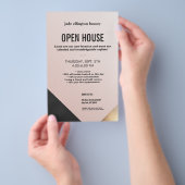 ピンクモダン金ゴールドとブラックカラーブロック美しいサロン チラシ (ハンドル)