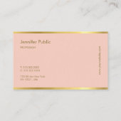 ピンクモダン金ゴールドの筆エレガント起こしスクリプトテンプレート 名刺 (裏面)