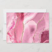 ピンクモダン金ゴールドアガテ結婚式招待状 招待状 (裏面)