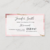 ピンクモダン金ゴールドアゲート美しい名刺 名刺 (裏面)