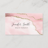 ピンクモダン金ゴールドアゲート美しい名刺 名刺 (正面)