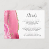 ピンクモダン金ゴールドアゲ結婚ート詳細 エンクロージャーカード (正面)